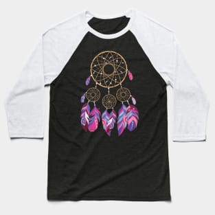 Retro Dreamcatcher Native American Feathers Baseball T-Shirt